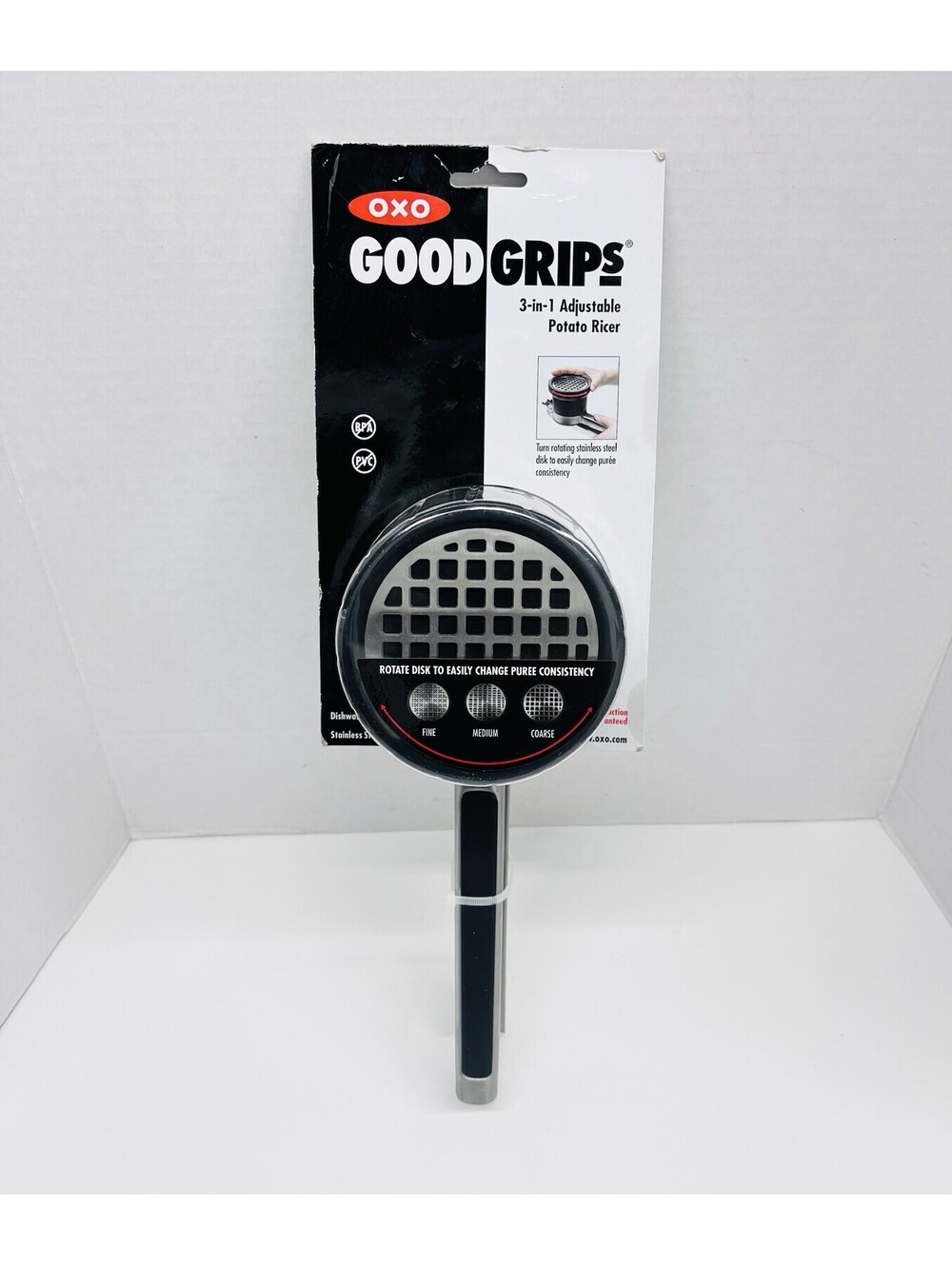 OXO Good Grips 3-in-1 Adjustable Potato Ricer Black/Silver